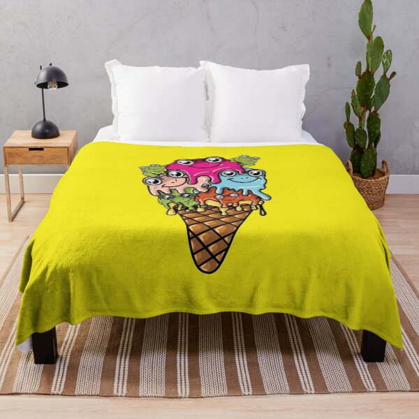 Item preview, Ice with colorful scoops in a conical cone with little frogs designed and sold by HarridanCreates.