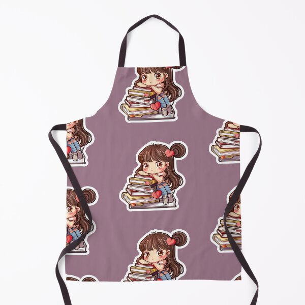 Item preview, Adorable BookGirlie Sticker: Kawaii Girl Surrounded by Many Books designed and sold by zax454.