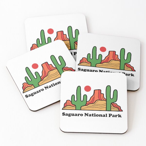 Item preview, Saguaro National Park Arizona minimalistic retro lineart mountains  designed and sold by Dailykindness.