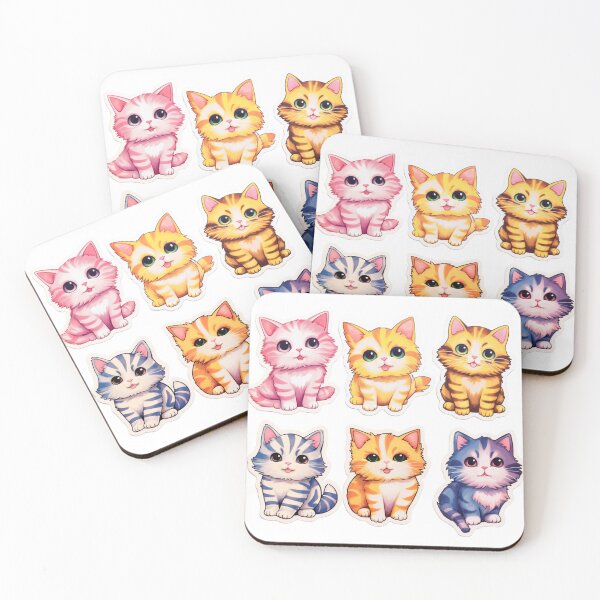 Item preview, Cute cats sticker style pattern designed and sold by SmileshareShop.