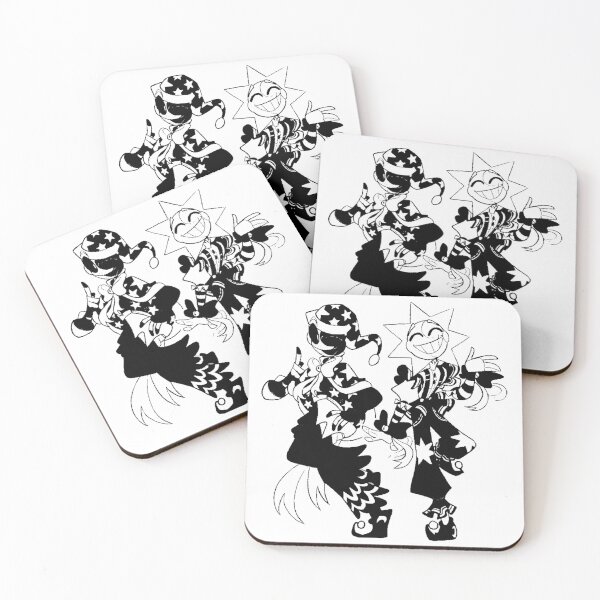 Item preview, Sun And Moon FNAF - Black and White monochrome design designed and sold by flowerry.