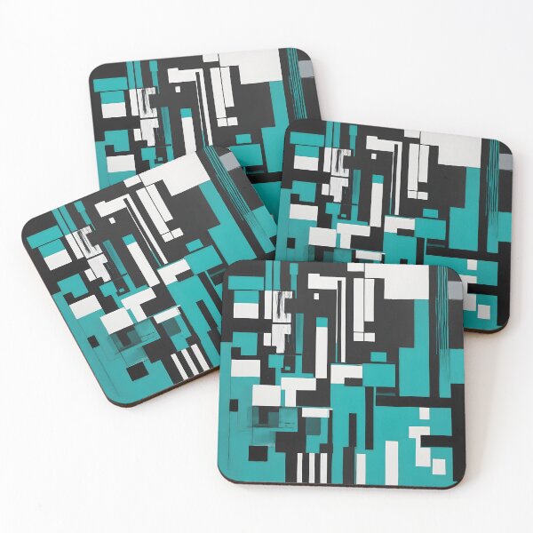 Item preview, Teal Tranquility 2: Abstract Geometric Elegance, Modern Minimalist Art, Contemporary Aqua Shapes Design designed and sold by WarFX Designs.