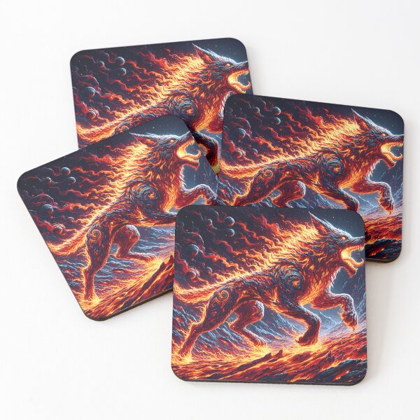 Item preview, Fire Lava Wolf, Ai Generated Art  designed and sold by ACC .