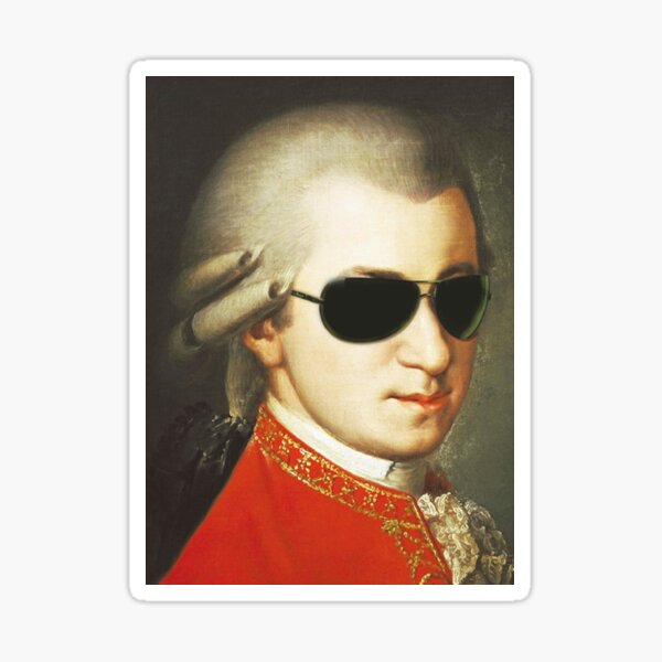 Mozart Wearing Sunglasses Sticker