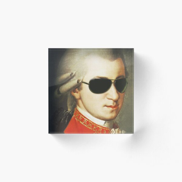 Mozart Wearing Sunglasses Acrylic Block