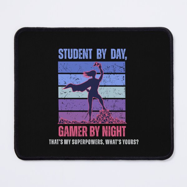 Item preview, Student by Day, Gamer by Night Synthwave female version designed and sold by Geek-O-MNL.