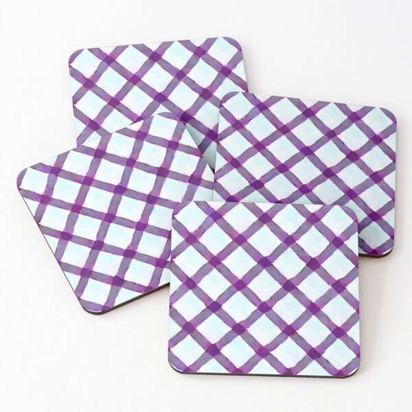 Item preview, Sky Blue Eggplant Diagonal Plaid - Seamless Pattern designed and sold by GWTF-Designs.