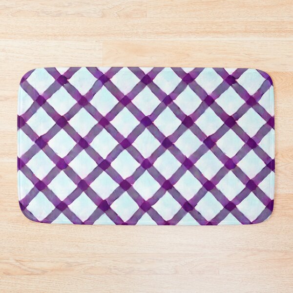 Item preview, Sky Blue Eggplant Diagonal Plaid - Seamless Pattern designed and sold by GWTF-Designs.