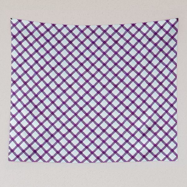 Item preview, Sky Blue Eggplant Diagonal Plaid - Seamless Pattern designed and sold by GWTF-Designs.
