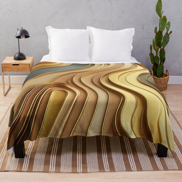 Item preview, Chic Gold and Bronze Colour Abstract Waves Pattern designed and sold by Gaborai.