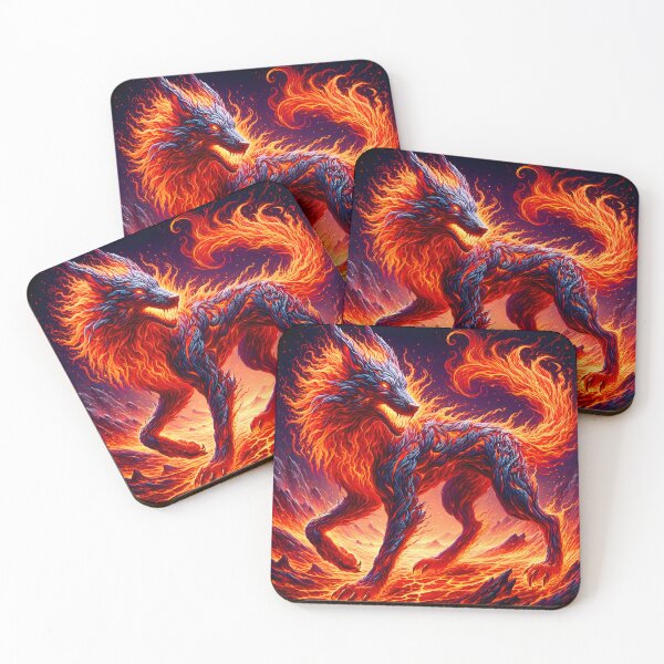 Item preview, Fire Lava Wolf, Ai Generated Art  designed and sold by ACC .