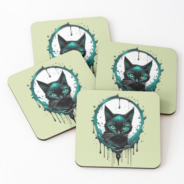 Item preview, Black Kitten splash art retro vintage pets design designed and sold by BorgSpareParts.