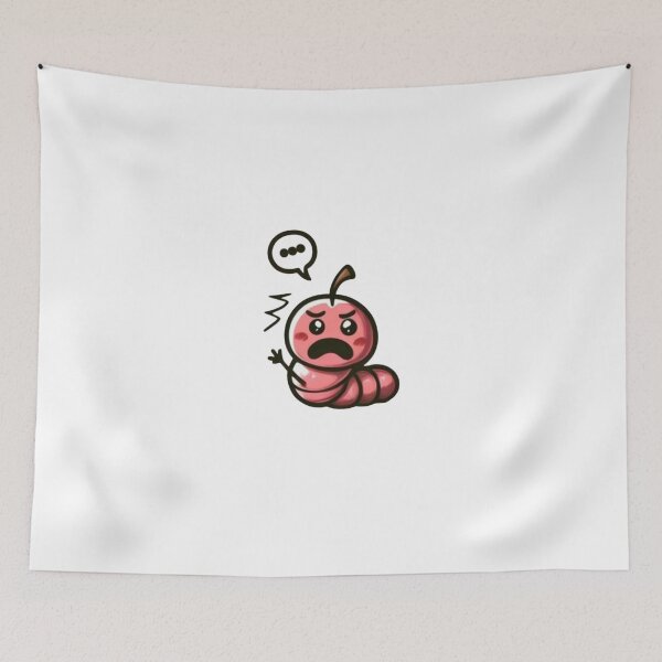 Item preview, Worried apple worm designed and sold by Yourdreamworld.