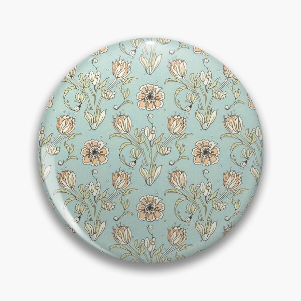 Item preview, Retro Aqua Green Floral Pattern designed and sold by SamJanner.
