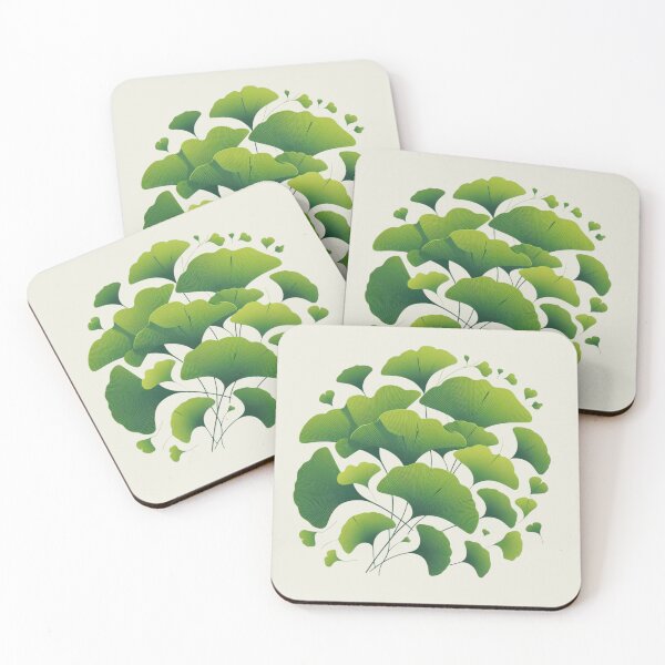 Item preview, Green Ginkgo Biloba Leaves Minimalist Abstract Pattern designed and sold by Gaborai.