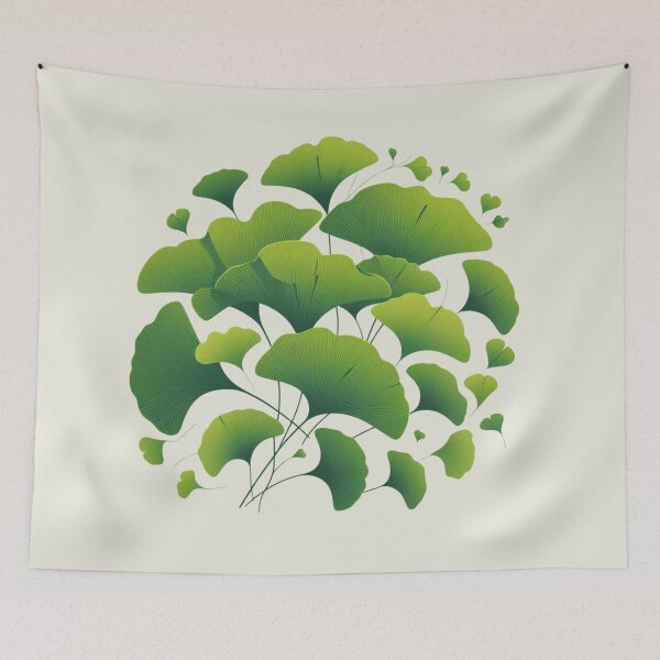Item preview, Green Ginkgo Biloba Leaves Minimalist Abstract Pattern designed and sold by Gaborai.