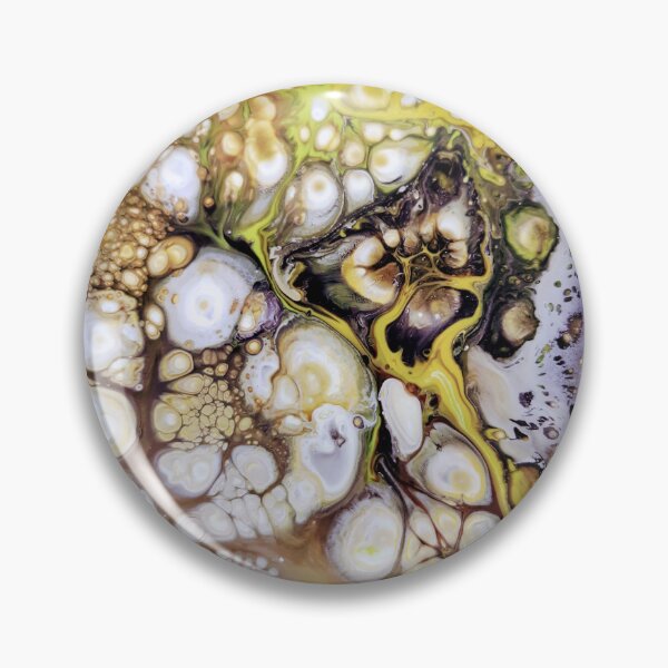 Item preview, Fluid art pin buttons and stickers designed and sold by ColorWaveShop.