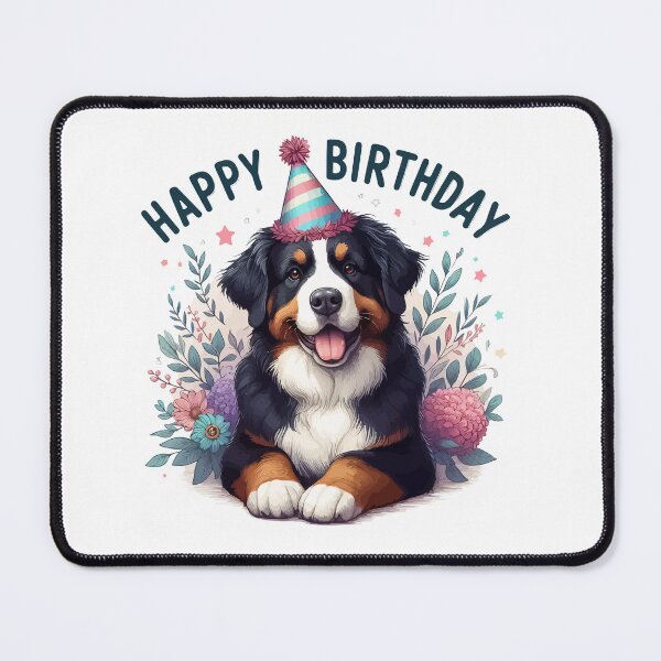 Item preview, Cute Bernese Mountain Dog Happy Birthday Party designed and sold by TomFrontierArt.