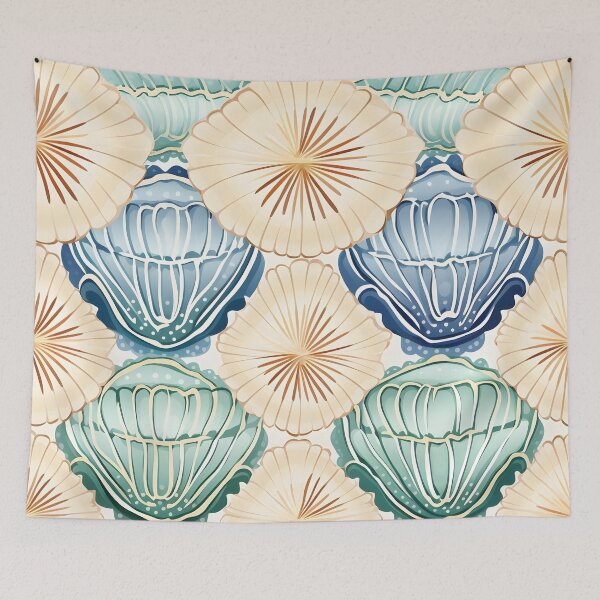 Item preview, Asymmetrical seashell pattern print designed and sold by dcrc.