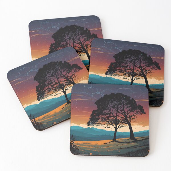Item preview, Stellar Dusk: Trees Against the Cosmic Tapestry designed and sold by Vitalka-uk.