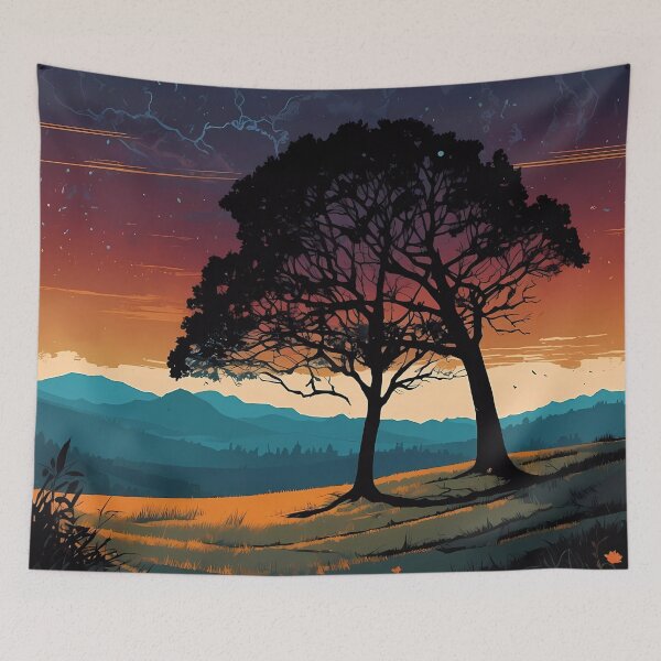 Item preview, Stellar Dusk: Trees Against the Cosmic Tapestry designed and sold by Vitalka-uk.