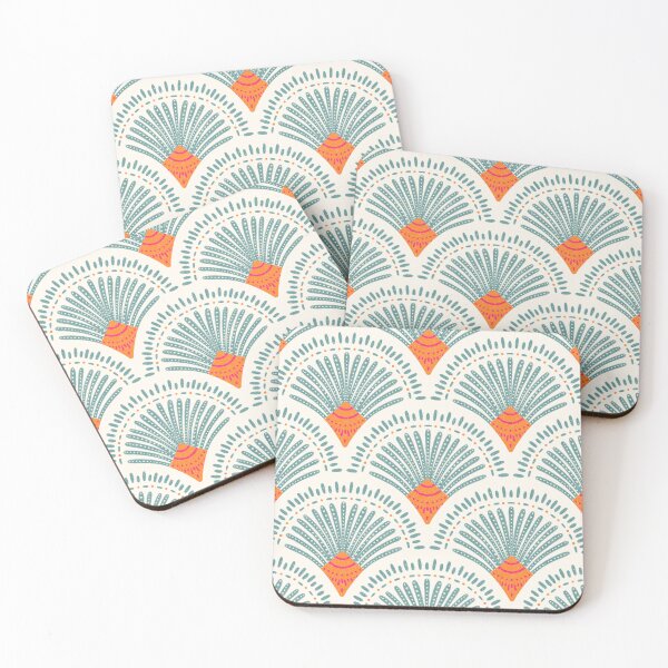 Item preview, Art deco arch summer turquoise orange hot pink designed and sold by aliceandida.