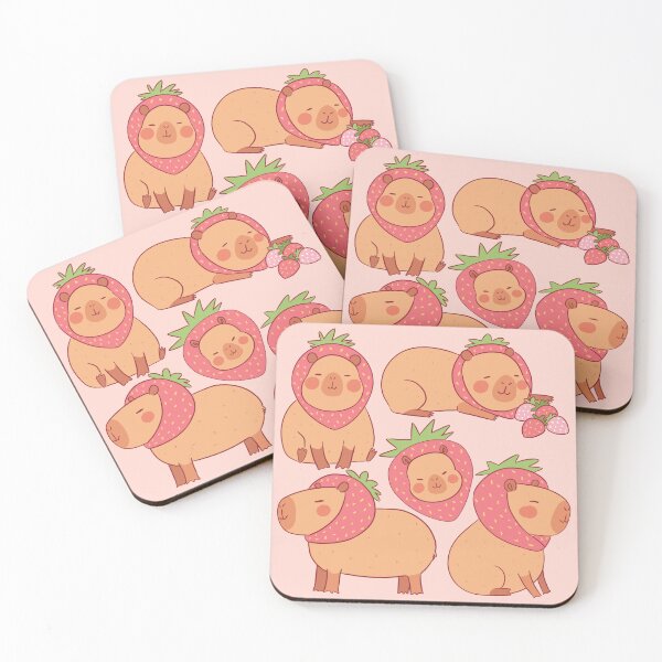Item preview, Cute capybara strawberry pack  designed and sold by Yaragold.