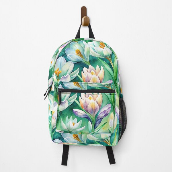 Item preview, White and green crocus pattern watercolor art - trending spring fashion design designed and sold by patterncrow.