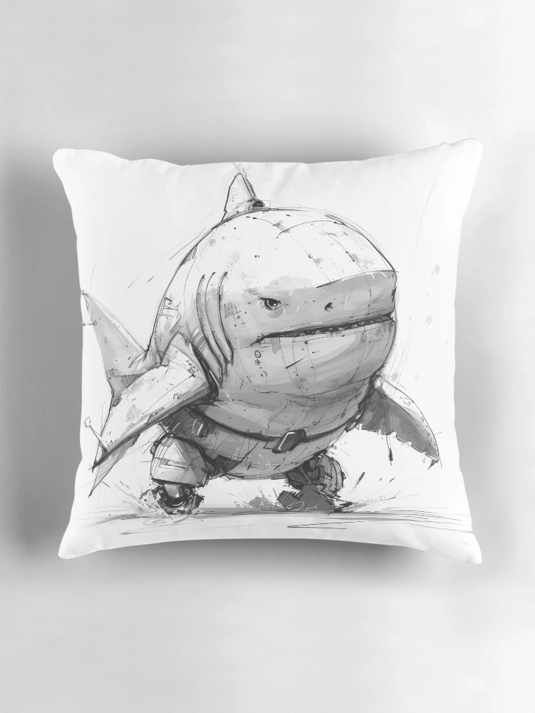 Thumbnail 3 of 4, Pillow, Fish robot designed and sold by RibboneDesign.