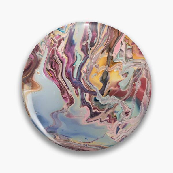 Item preview, Fluid art pin buttons and stickers designed and sold by ColorWaveShop.