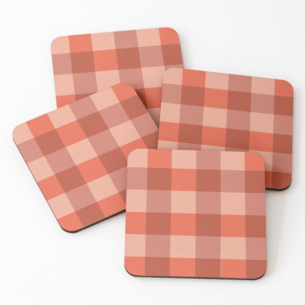 Item preview, Peach Fuzz Orange Checkerboard Pattern designed and sold by Nisha Prabhu.