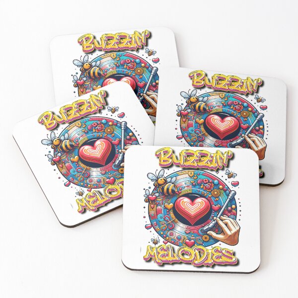 Item preview, Funny bee flies around records, music, rhythm, dance, summer and joy designed and sold by DragonPrint.