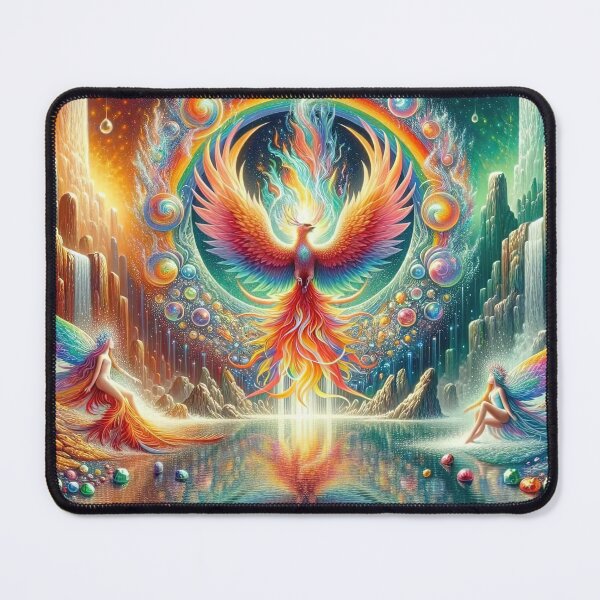 Item preview, Phoenix rebirth in a vibrant cosmic oasis designed and sold by KZUP247.