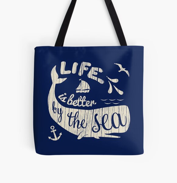 Life is Better By The Sea All Over Print Tote Bag