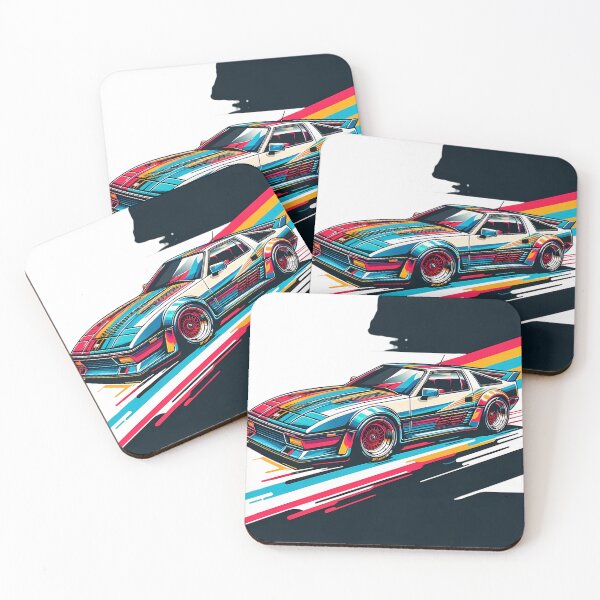 Item preview, Neon Speedster – Retro Futuristic Racecar designed and sold by M-ormin.