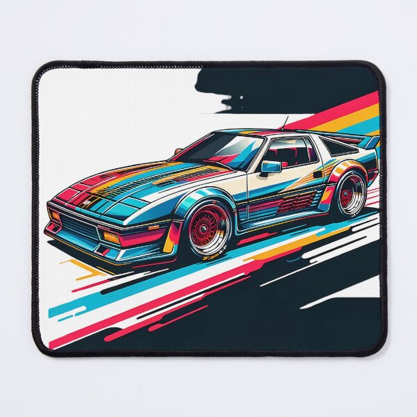 Item preview, Neon Speedster – Retro Futuristic Racecar designed and sold by M-ormin.