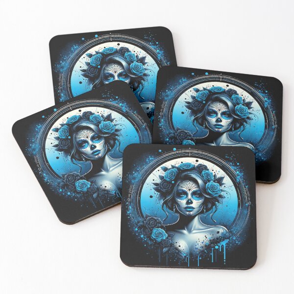 Item preview, Dia De Los Muertos La Catrina Blue designed and sold by Joyful-Park.