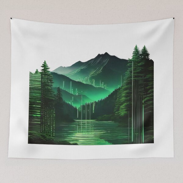 Item preview, Binary Matrix Landscape Sticker (940) designed and sold by WASjourney.