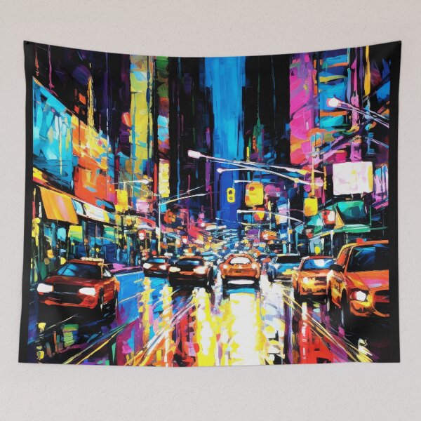 Item preview, Neon Nightscape: Abstract City Vibrance designed and sold by Cheeky Companions.