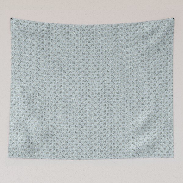Item preview, Edelweiss Retro Blue / Grey Floral Pattern designed and sold by SamJanner.