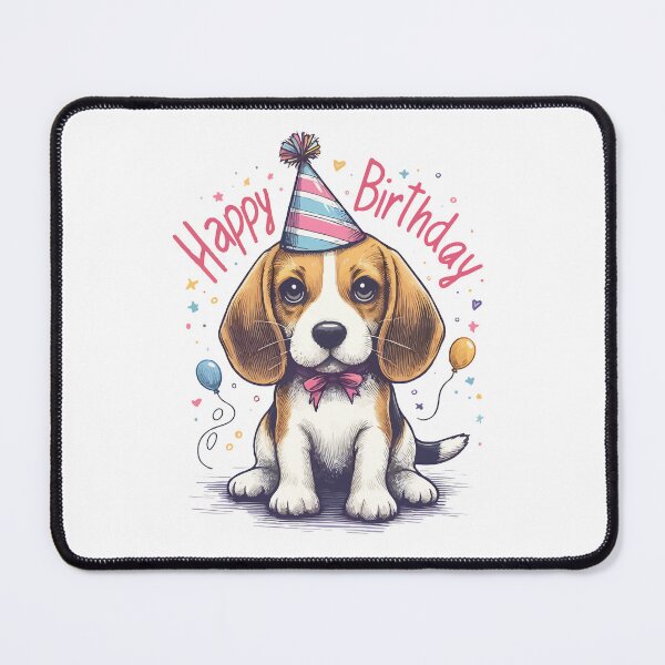 Item preview, Cute beagle puppy Dog Happy Birthday Party designed and sold by TomFrontierArt.