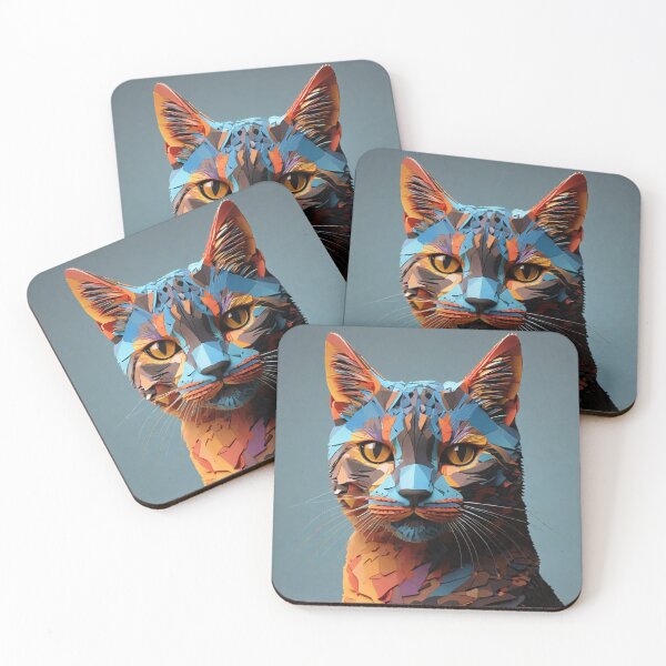 Item preview, Abstract cat face in multicolor. designed and sold by Swingfroglet.