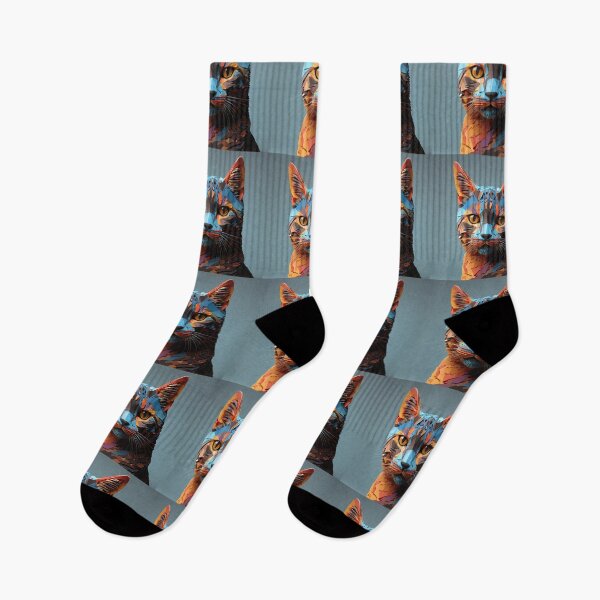 Item preview, Abstract cat face in multicolor. designed and sold by Swingfroglet.