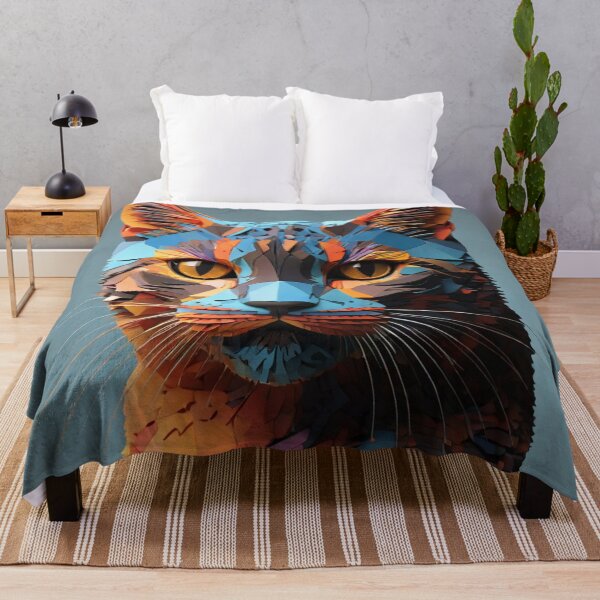 Item preview, Abstract cat face in multicolor. designed and sold by Swingfroglet.
