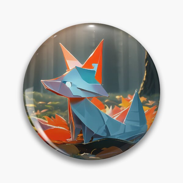 Aperçu de l'œuvre Renard en origami dans la forêt créée et vendue par LoverAI.