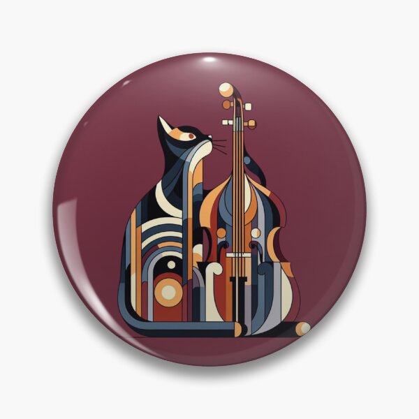 Item preview, Cool Colourful, Abstract Cat and a Contrabass designed and sold by Gaborai.