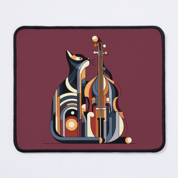 Item preview, Cool Colourful, Abstract Cat and a Contrabass designed and sold by Gaborai.