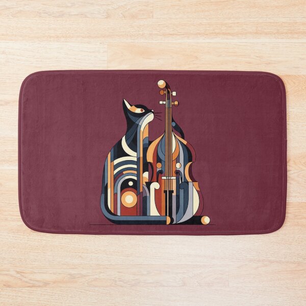 Item preview, Cool Colourful, Abstract Cat and a Contrabass designed and sold by Gaborai.