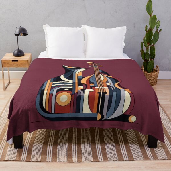 Item preview, Cool Colourful, Abstract Cat and a Contrabass designed and sold by Gaborai.