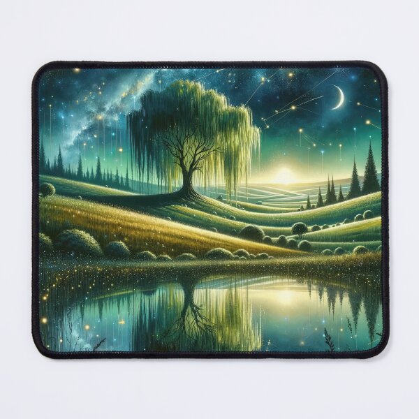 Item preview, Willow tree under a star-filled night's embrace designed and sold by KZUP247.